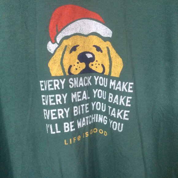 Life is Good Green I'll Be Watching You Golden Retriever Men Crusher Tee Size XL - Picture 2 of 4